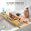  Plateau de plateau de bain Plateau de salle de bain en bambou fabriqué Tablette de lecture extensible Support de tablette Tablette Porte-verres à vin Tablette Bureau