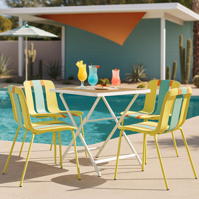Ensemble de table de salle à manger portatif moderne (doit inclure la table et la chaise), patio en métal