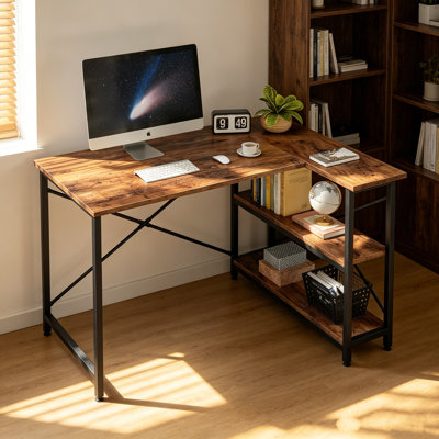 Aliff Modular L-Shaped Stainless Steel Computer Desk