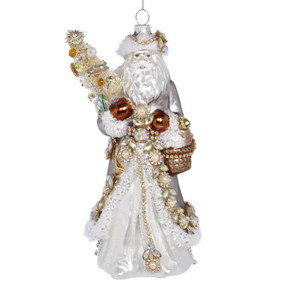 Christmas Greetings Santa Ornament - 8 Inches