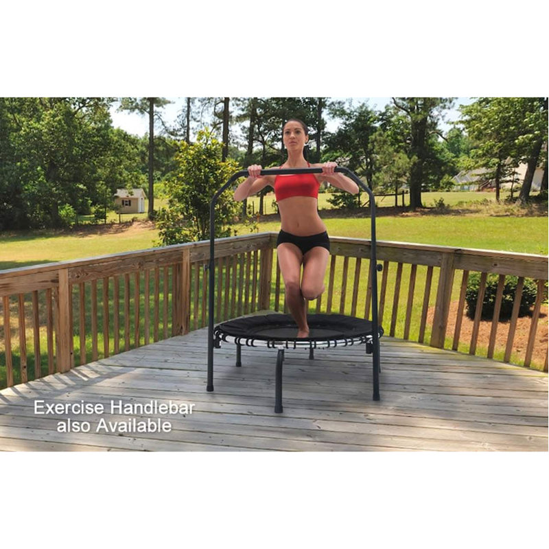 JumpSport 250 Workout Rebounder for Adults, 39" Mini Fitness Trampoline, Black, Model 250