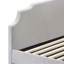 Lit de jour en velours Peridot Dove Grey avec couchette (simple)