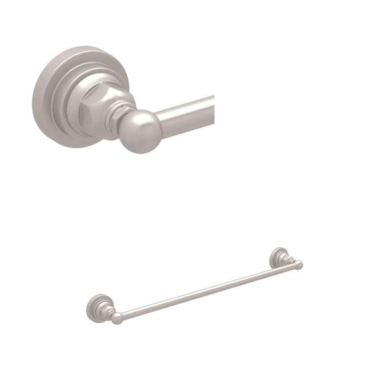 Country Bath 24" Towel Bar, Satin Nickel, 2.5" H x 20.5" L x 2.75" D
