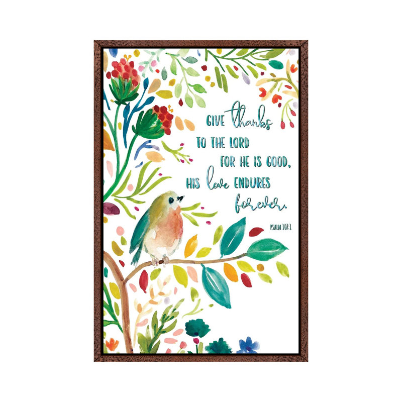 Give Thanks by Carol Robinson - Print on Canvas, Classic Brown Wood Framed, 101.6 cm H x 66.04 cm W