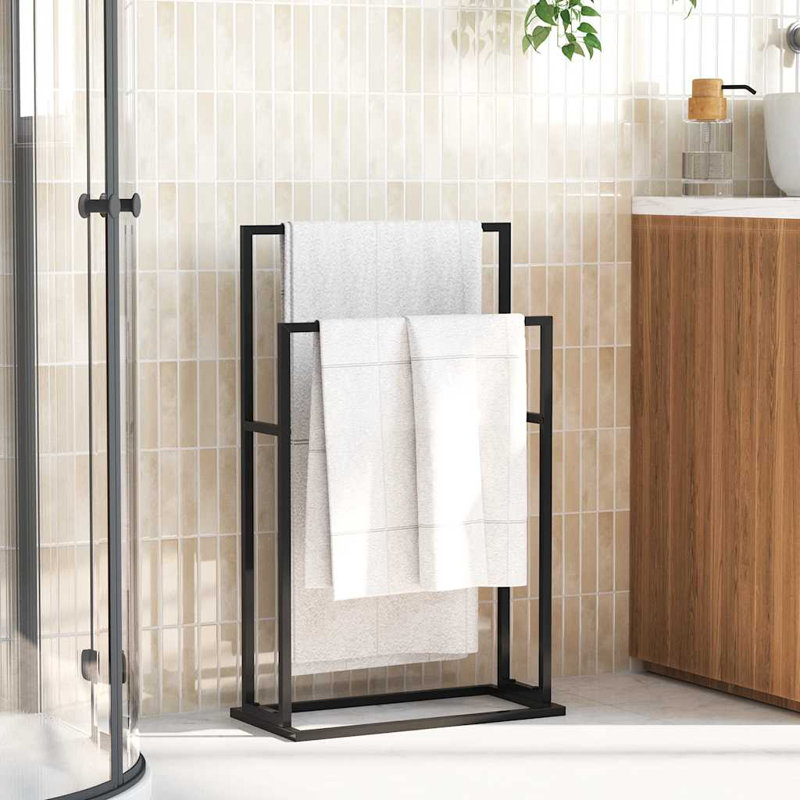 Porte-serviettes rectangulaire en fer noir 18,9 x 9,4 x 30,9 po
