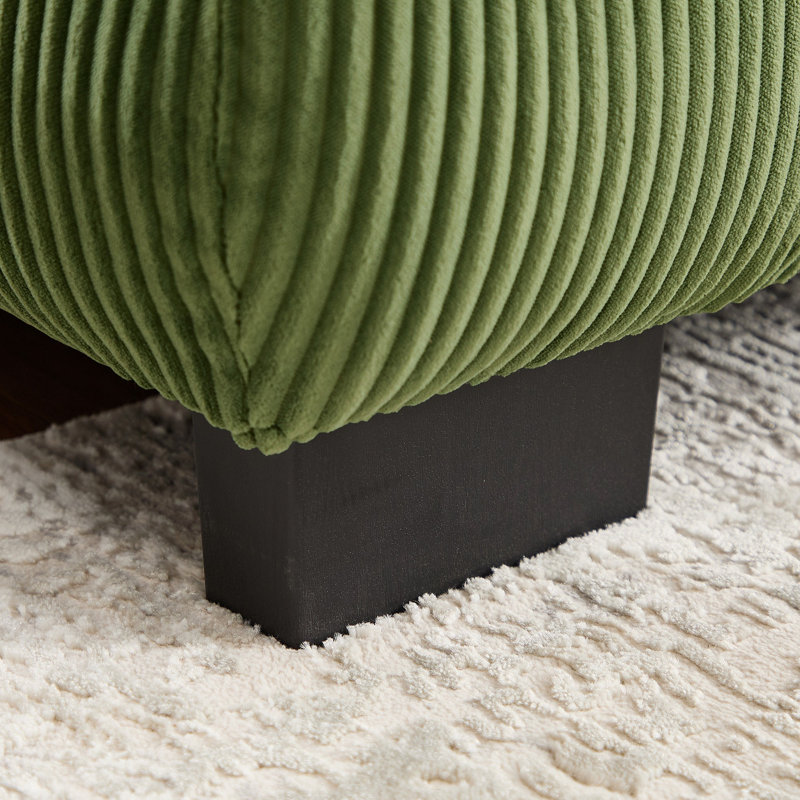 Canapé LSF en velours côtelé avec 1 coussin, Velours côtelé vert