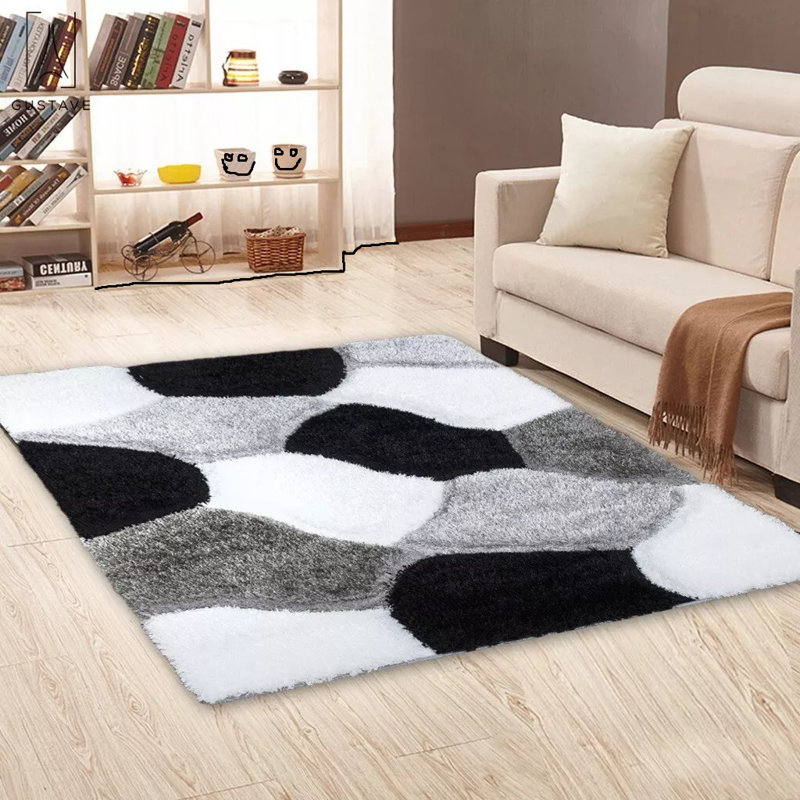 Geometric Shag Area Rug, Rectangle 160 x 230 cm