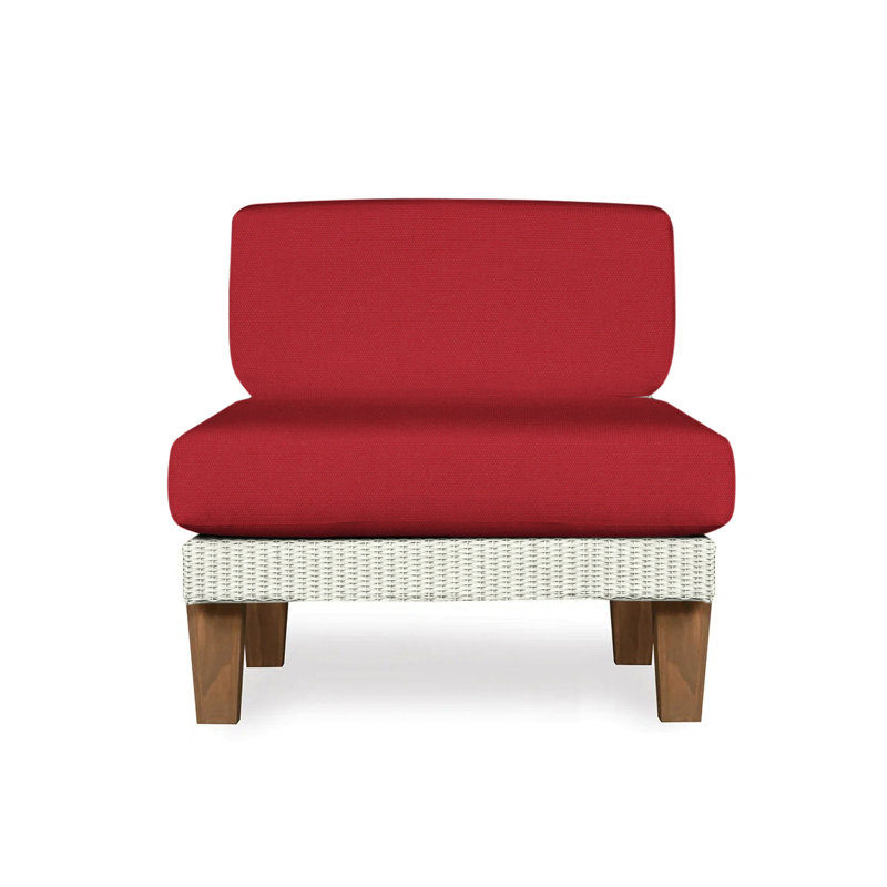 Catalina Outdoor Teak Lounge Chair, Rumba Stonewashed, Ivory