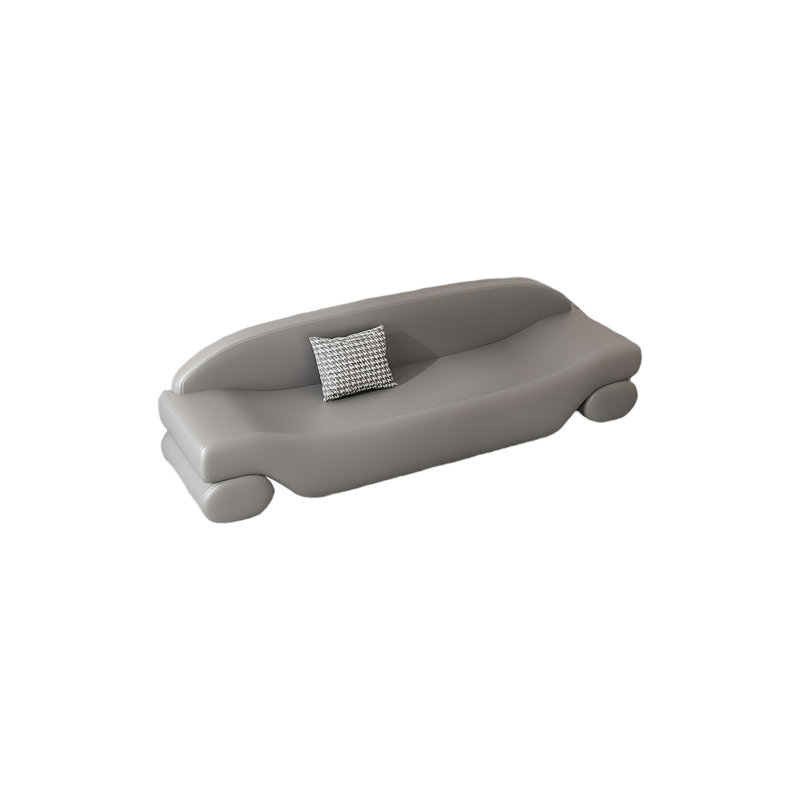 Banc rembourré en similicuir Towana, Gris foncé