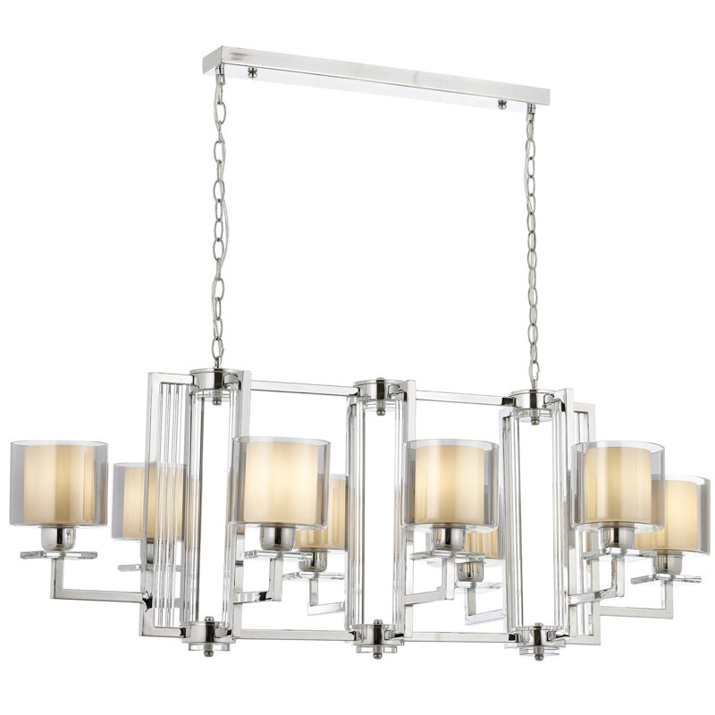 Demps 8 - Light Geometric Chandelier, Silver