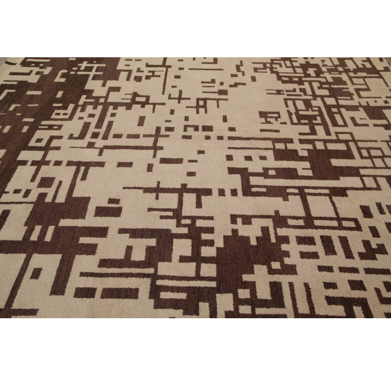 Gauna One-of-a-Kind 8'3" X 9'10'' Wool Area Rug in Brown