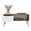 Table basse Basset, 1 tiroir, 1 tablette, 4 pieds, chêne naturel / blanc