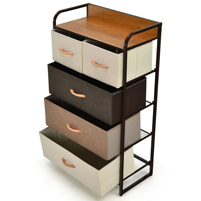 Commode de rangement 5 tiroirs Hollomon