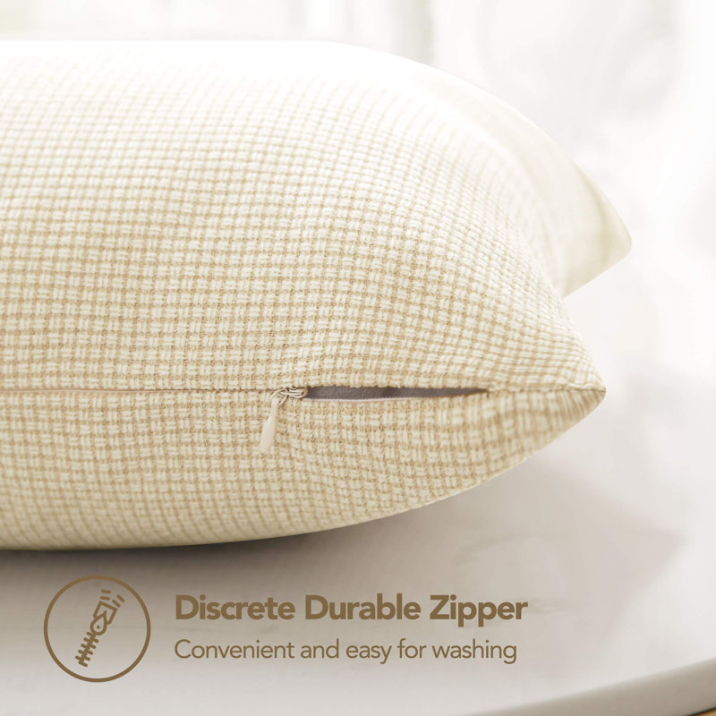 Angeliza Square Throw Cushion Cover, Beige, 50cm H x 50cm W