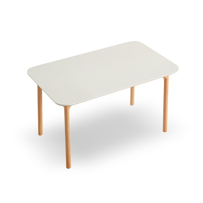 Table de salle à manger blanche rectangulaire en bois massif, H 29,53 po x L 51,18 po x l 27,56 po