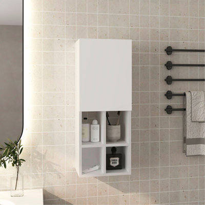 Wall Cabinet With Sink, 1 Door, 5 Shelves