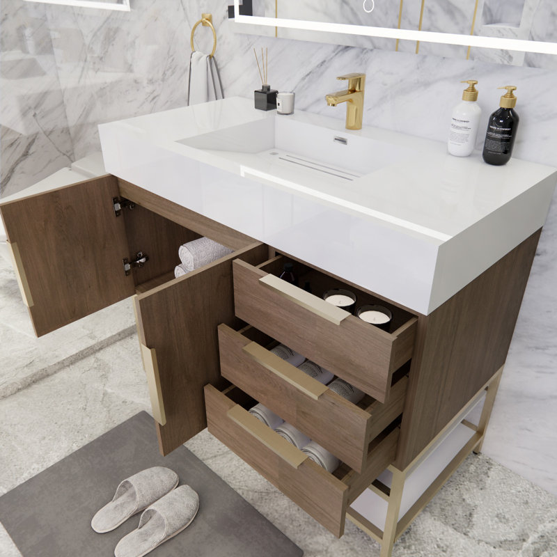 Ensemble de meuble-lavabo simple 41,5 po Glasgow, Chêne clair