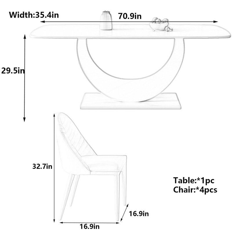 Table rectangulaire crème blanc crème, H 29,5 po x L 70,9 po x l 35,4 po