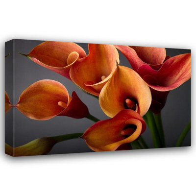 Ebern Designs Anonymous Gallery Wrapped Canvas Art Titled: Orange Calla Lilies