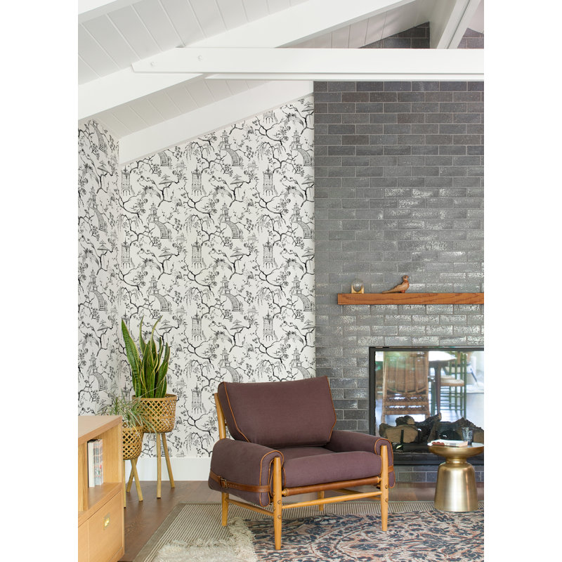 Breene Floral Wallpaper Roll, Black
