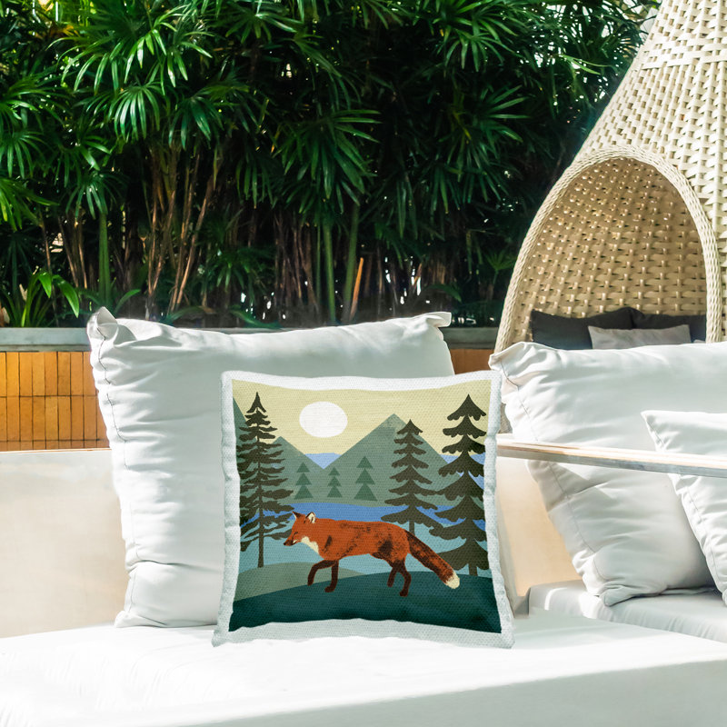 Coussin d'extérieur imprimé Red Fox