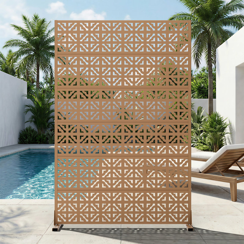 Panneau de clôture en métal pour l'extérieur, Brown