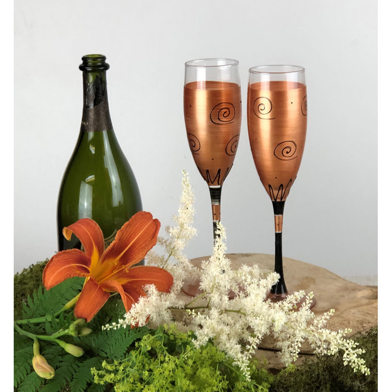 Champagne toscan coucher de soleil 5,75 oz Flûte en verre