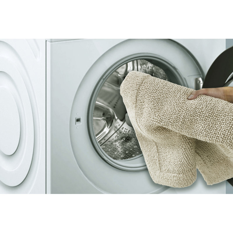 Ensemble de tapis pour salle de bain réversible 100% coton 2370 g / m² Merkel - ultra doux, très absorbant, lavable à la machine, certifié OEKO-TEX, idéal pour la douche, la baignoire, le meuble-lavabo et la toilette, sable