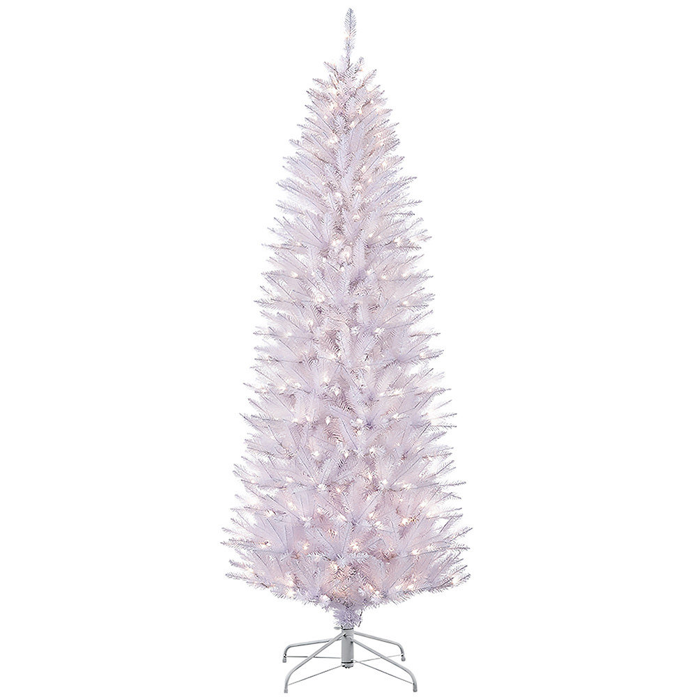Hattaway Lighted Artificial Christmas Tree, 7.5' H