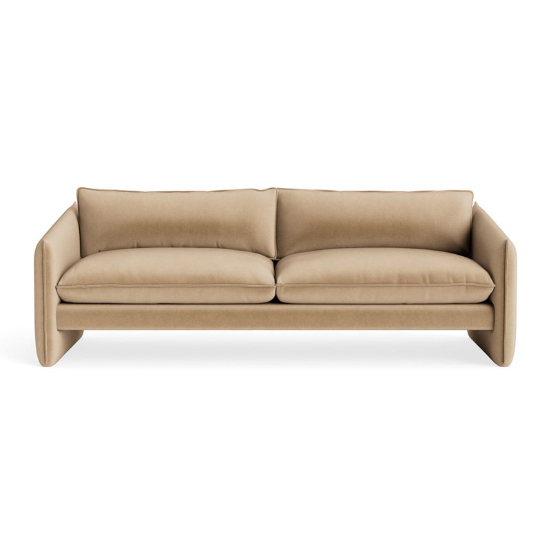 Canapé Softmore, H 34 po x l 96 po x P 40 po, Velours brun clair