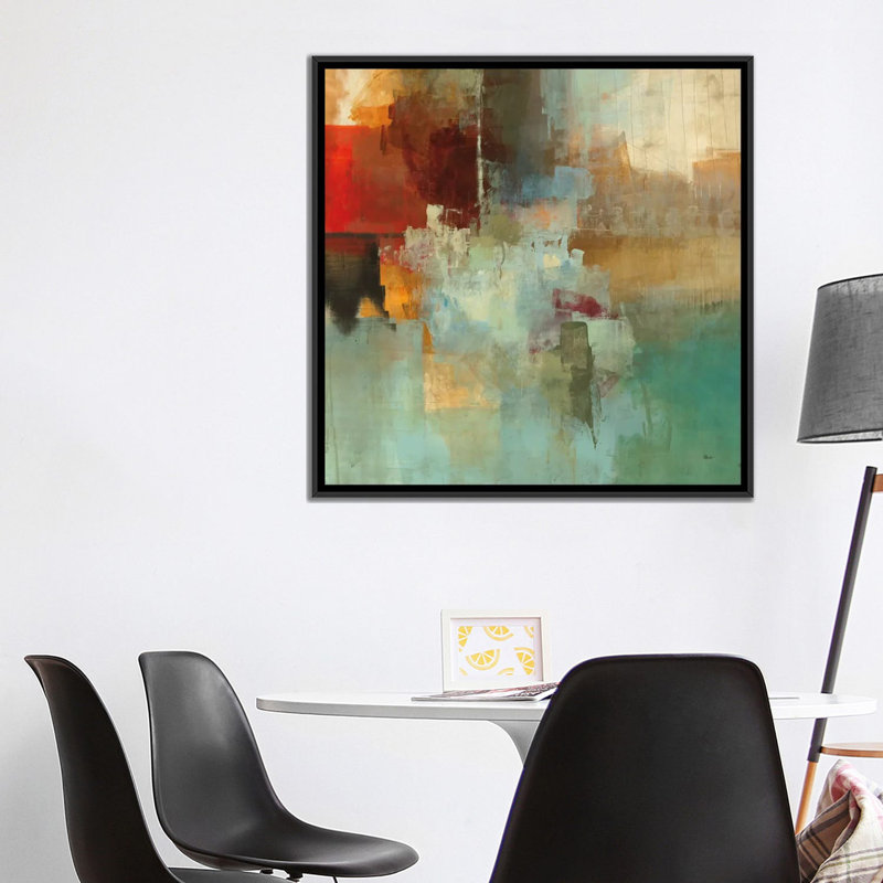 « big city i », impression sur toile, H 26 po x l 26 po x P 1,5 po, Toile avec cadre noir, Pas de tapis