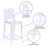 Imca Counter Stool with Square Back in Transparent Crystal - Wedding Chairs-19313025