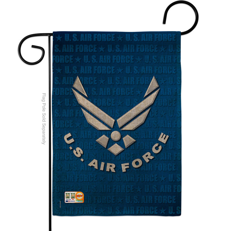 Drapeau de jardin à 2 côtés 5 pi 5 po x 1 pi x 1 pi air force americana