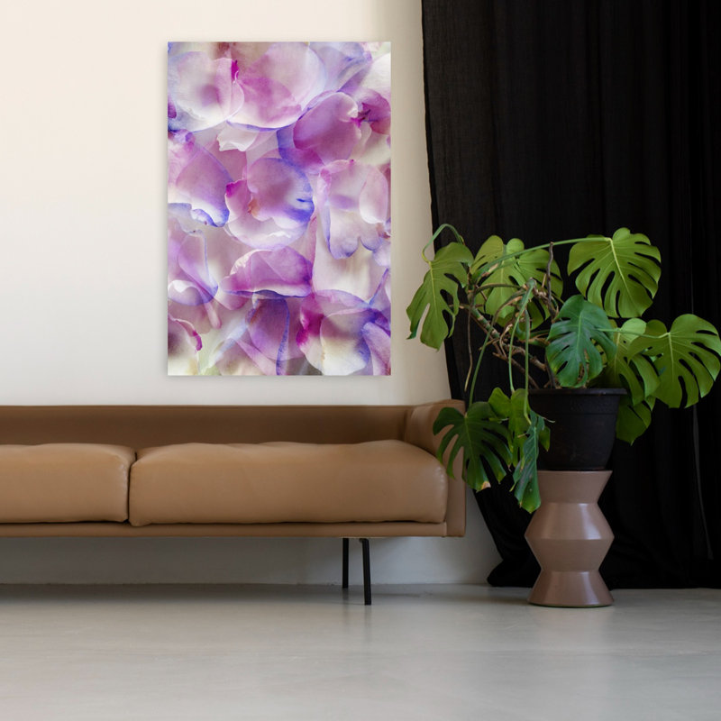 Art contemporain, art floral élégant et romantique, H 48 po x l 32 po