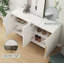 Buffet moderne cannelé avec rangement, grande crédence avec tablettes réglables, console décorative pour le salon et la salle à manger