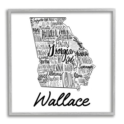 Georgia State Typography cmw-046 Personalized Wall Art