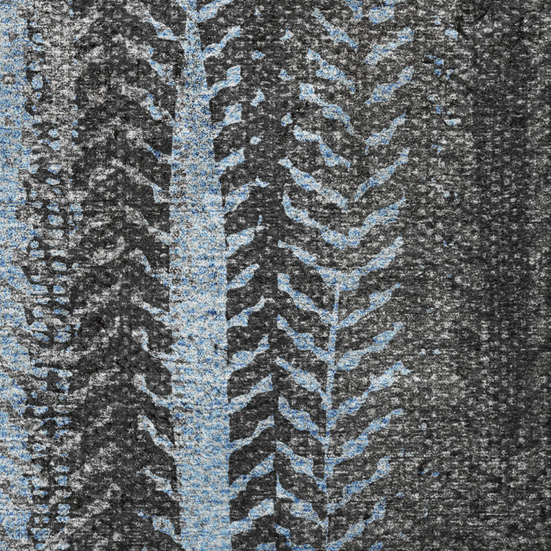 Tapis à rayures de qualité supérieure lavable à la machine à poils longs Dream ADS693, Bleu, 3 pi x 5 pi
