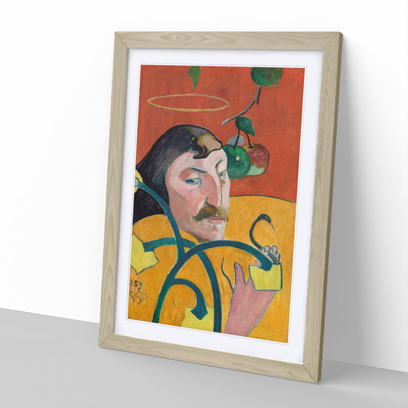 Self-Portrait Vol.2 by Paul Gauguin - Picture Frame Painting, Oak Framed, 36cm H x 27cm W x 2cm D