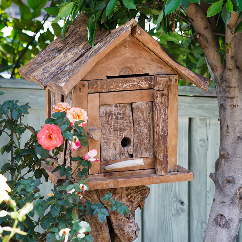 Maison d'oiseaux en bois flotté Harini - 5 pi H