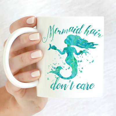 Grande tasse à café à poils sirène