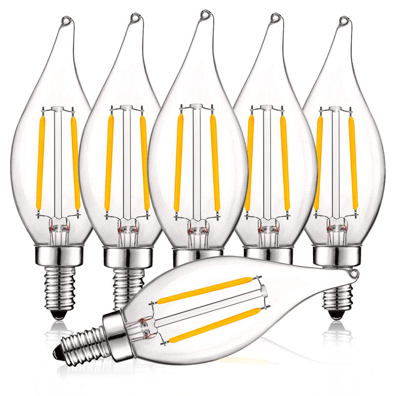 4 watts (équivalent 40 Watt), ampoule DEL CA11, intensité variable, culot E12/candélabre