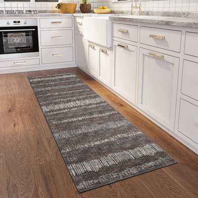 Chenille Striped Indoor / Outdoor Rug