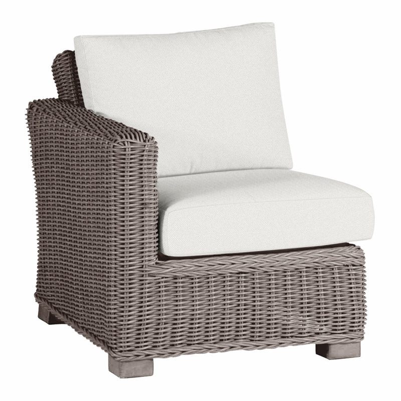 Rustic Woven Sectional Left, No Welt, Herringbone Sand, Oyster