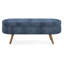 Banc de rangement repose-pieds ovale, pieds en bois d'hévéa-1558615063