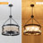 6 - Light 18.9" Dimmable Metal Drum Cage Candle Chandelier-1315321856