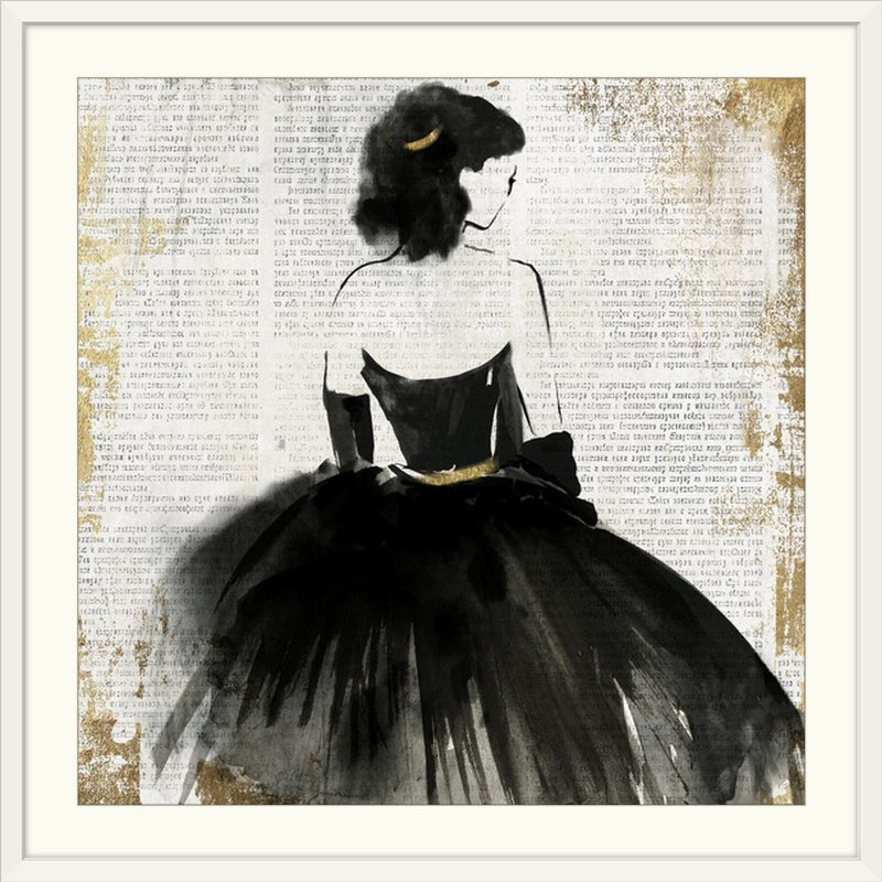 «Lady in Black Dress», impression, H 20" x l 20" x P 1", Cadre blanc