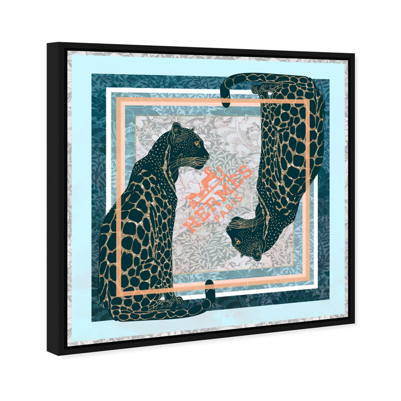 Dual Paris Cheetah Print Glam Jungle by Oliver Gal, Black Frame, 12 x 12, 31"H x 31"W, Black Frame