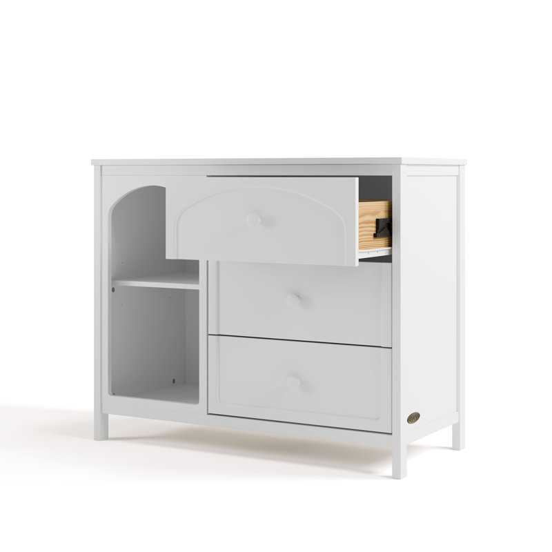 Olivia 3 Drawer Combo Dresser, White