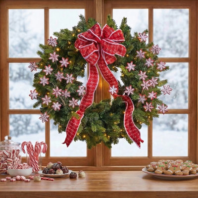 32" Gingerbread Snowflake Spray