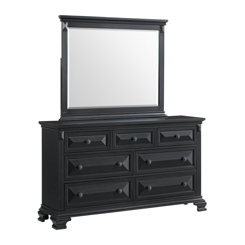 Ensemble commode et miroir, Noir